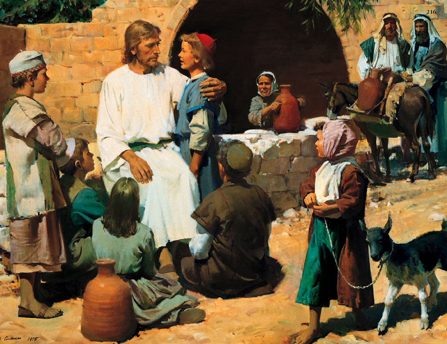Mormon Christ with little children